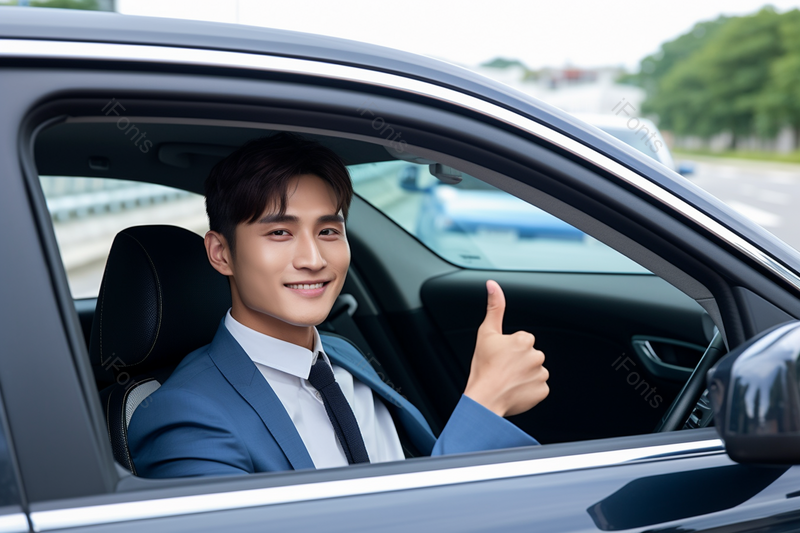 自信英俊的男子男士穿西装驾驶小车,高清,摄影图,摄影图片,图片大全,摄影图免费下载